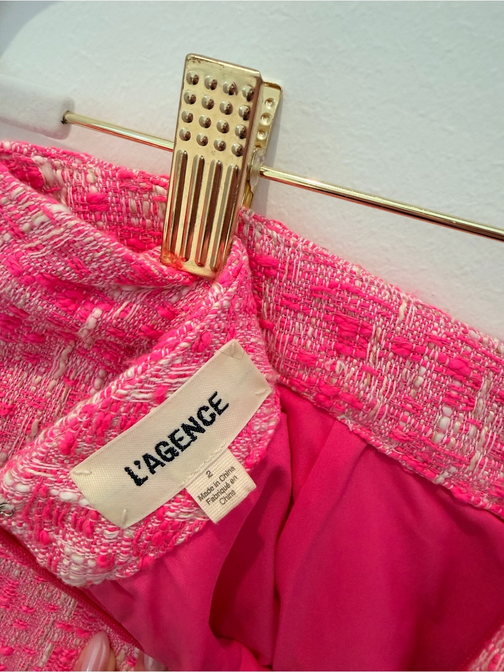 L'AGENCE Matching Set- Pink Tweed Blazer (NWT- Size 2) + Shorts (NWOT- Size 2) - Picture 14 of 16